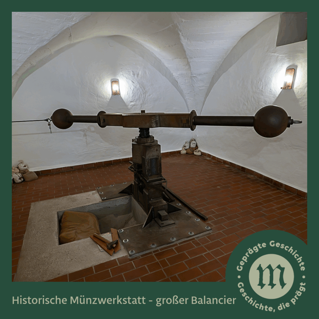 Museum ALTE MÜNZE Stolberg (Harz) - großer Balancier (Spindelpresse)