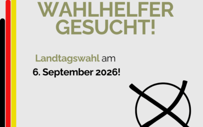 Landtagswahl am 6. September 2026: Wahlhelfer gesucht!