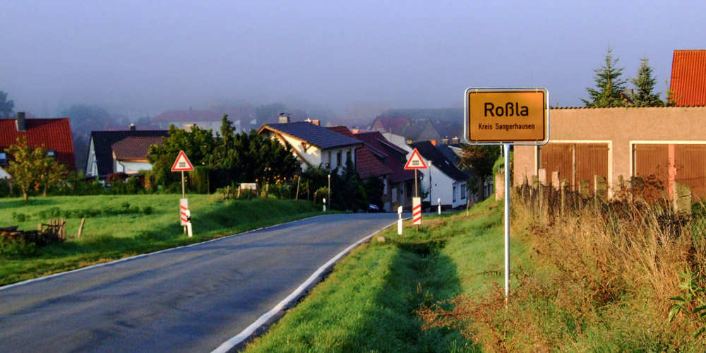 Gemeinde Südharz - Roßla Ortseingang