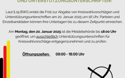 Sonderöffnungszeiten des Einwohnermeldeamtes am 20.01.2025